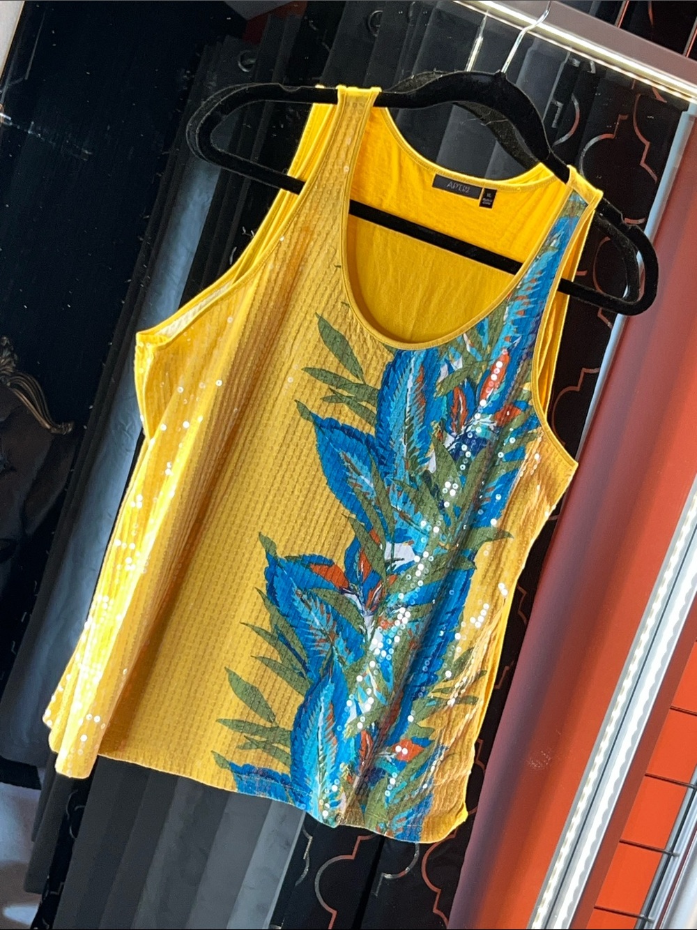 Apt. 9 Archival Tropical Sequin Shimmer Tank 🍹
